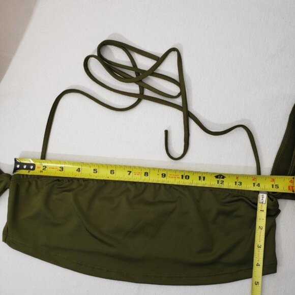 Stripper Extraordinaire 2pc Olive Green Outfit Halter Tube Top - Picture 7 of 11